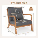 Accent Chair Corduroy Upholstered Lounge Chair with Lumbar Pillow