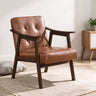 Accent Chair with Inclined Backrest Faux Leather and Soft Cushion for Living Room