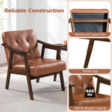 Accent Chair with Inclined Backrest Faux Leather and Soft Cushion for Living Room