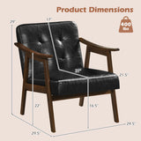 Accent Chair with Inclined Backrest Faux Leather and Soft Cushion for Living Room