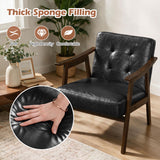 Accent Chair with Inclined Backrest Faux Leather and Soft Cushion for Living Room