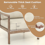 Modern Accent Chair with Solid Rubber Wood Armrests