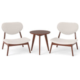 Accent Chairs Set of 2 with Side Table and Solid Wood Frame