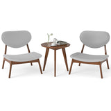 Accent Chairs Set of 2 with Side Table and Solid Wood Frame