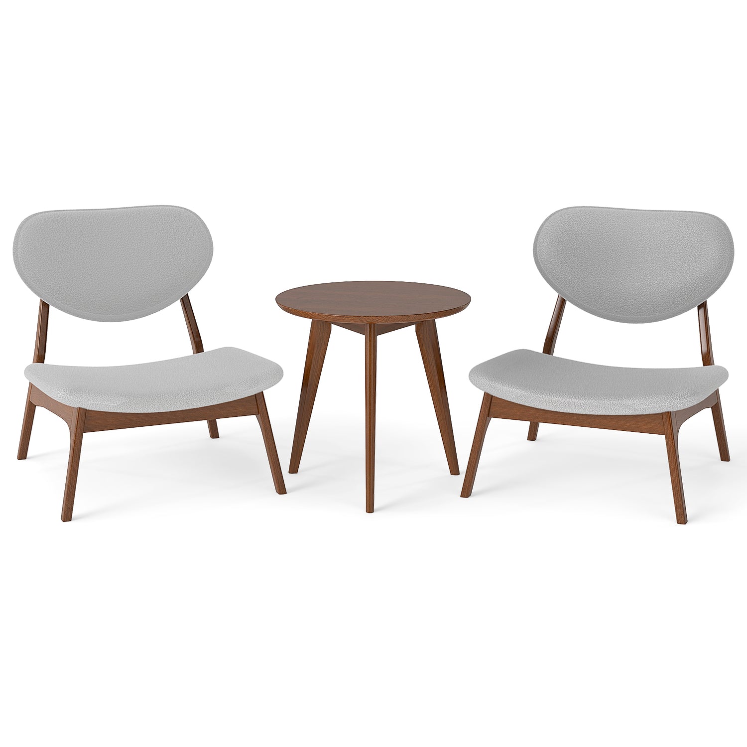 Accent Chairs Set of 2 with Side Table and Solid Wood Frame