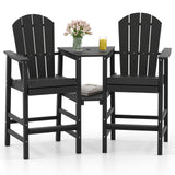 2-Seat Adirondack Chair All-Weather Adirondack Chair with Double Connecting Tray