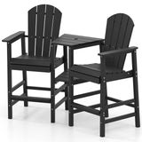 2-Seat Adirondack Chair All-Weather Adirondack Chair with Double Connecting Tray