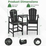 2-Seat Adirondack Chair All-Weather Adirondack Chair with Double Connecting Tray