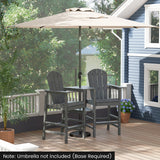 2-Seat Adirondack Chair All-Weather Adirondack Chair with Double Connecting Tray