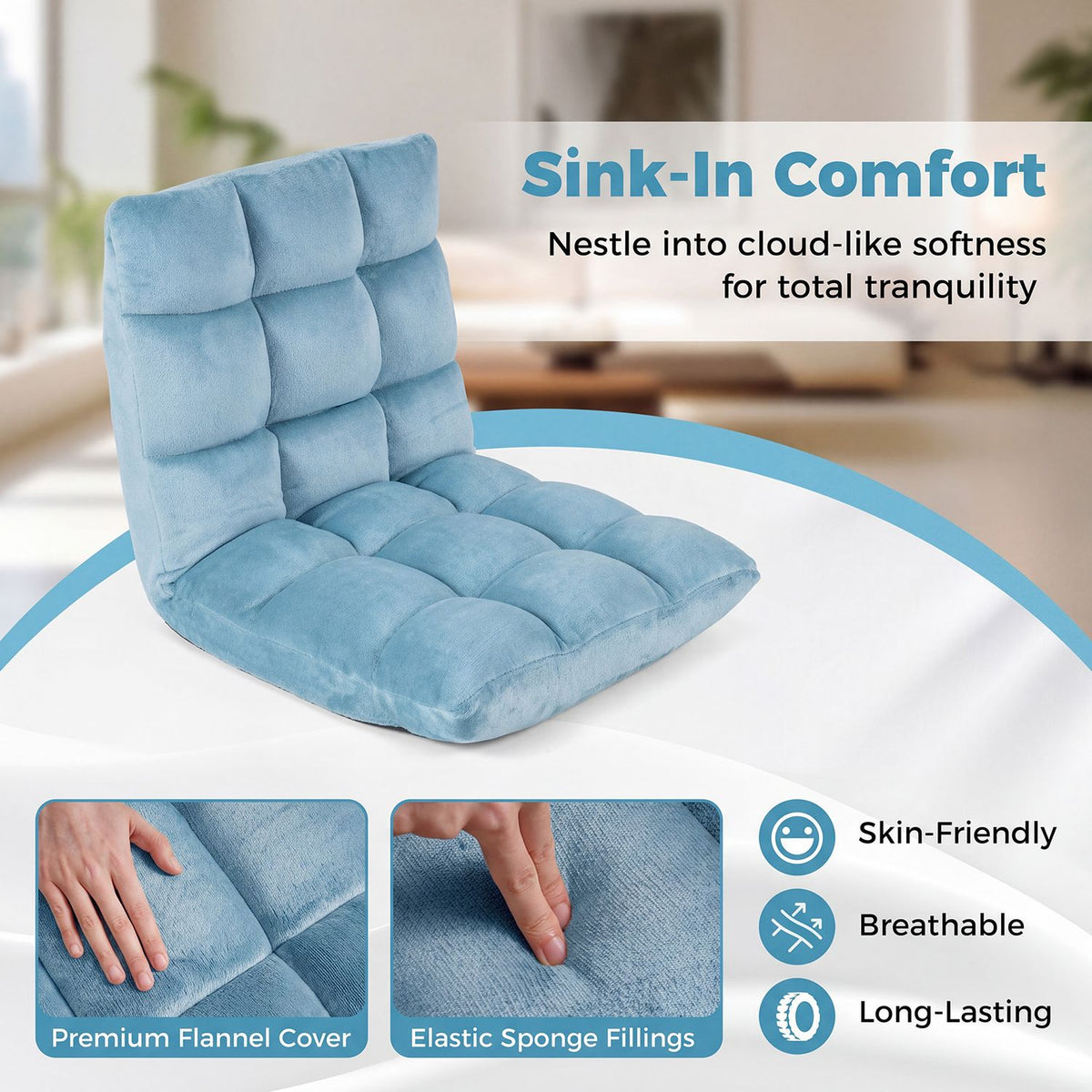 14-Position Adjustable Cushioned Floor Chair