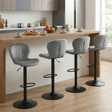 Adjustable Counter Height Chairs Set of 2 with Velvet Upholstered Backrests