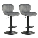 Adjustable Counter Height Chairs Set of 2 with Velvet Upholstered Backrests