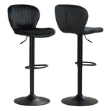 Adjustable Counter Height Chairs Set of 2 with Velvet Upholstered Backrests