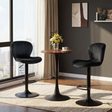 Adjustable Counter Height Chairs Set of 2 with Velvet Upholstered Backrests