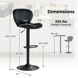 Adjustable Counter Height Chairs Set of 2 with Velvet Upholstered Backrests