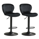 Adjustable Counter Height Chairs Set of 2 with Velvet Upholstered Backrests