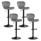 Adjustable Counter Height Chairs Set of 4 with Velvet Upholstered Backrests