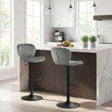 Adjustable Counter Height Chairs Set of 4 with Velvet Upholstered Backrests