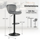 Adjustable Counter Height Chairs Set of 4 with Velvet Upholstered Backrests