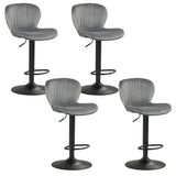 Adjustable Counter Height Chairs Set of 4 with Velvet Upholstered Backrests
