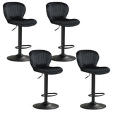 Adjustable Counter Height Chairs Set of 4 with Velvet Upholstered Backrests