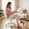 Adjustable Height Ergonomic Makeup Chair with Lumbar Support for Home Office