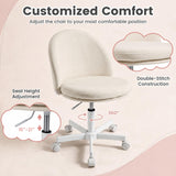 Adjustable Height Ergonomic Makeup Chair with Lumbar Support for Home Office