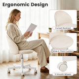 Adjustable Height Ergonomic Makeup Chair with Lumbar Support for Home Office