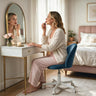 Adjustable Height Ergonomic Makeup Chair with Lumbar Support for Home Office