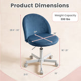 Adjustable Height Ergonomic Makeup Chair with Lumbar Support for Home Office