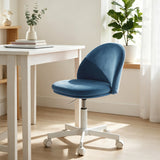 Adjustable Height Ergonomic Makeup Chair with Lumbar Support for Home Office