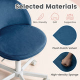 Adjustable Height Ergonomic Makeup Chair with Lumbar Support for Home Office