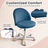 Adjustable Height Ergonomic Makeup Chair with Lumbar Support for Home Office