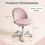 Adjustable Height Ergonomic Makeup Chair with Lumbar Support for Home Office