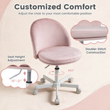 Adjustable Height Ergonomic Makeup Chair with Lumbar Support for Home Office