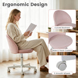 Adjustable Height Ergonomic Makeup Chair with Lumbar Support for Home Office