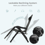 Adjustable Metal Zero Gravity Lounge Chair with Removable Cushion and Cup Holder Tray