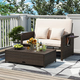 Premium Adjustable Outdoor Patio Daybed Set with Cushions and Storage Ottoman
