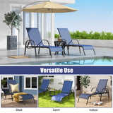 Adjustable Patio Chaise Folding Lounge Chair with Backrest
