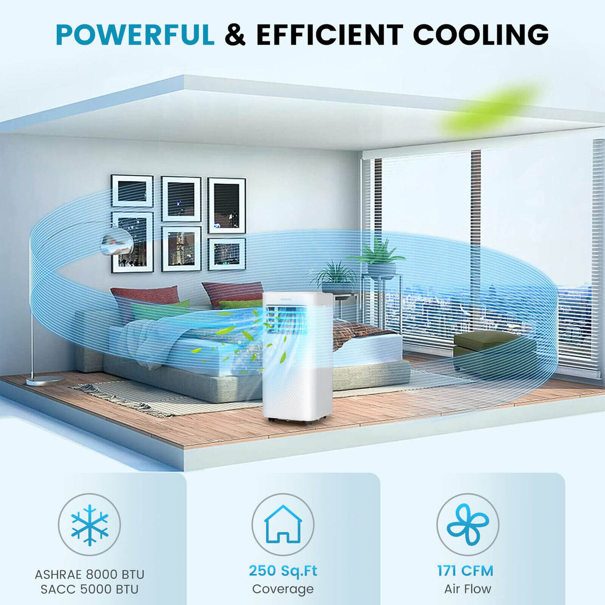 10000 BTU 4-in-1 Portable Air Conditioner with Dehumidifier and Sleep Mode