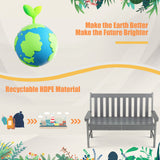 52 Inch All-Weather HDPE Outdoor Bench with Backrest and Armrests