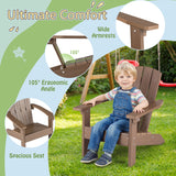 All-Weather HIPS/HDPE Kid's Adirondack Chair with with High Backrest and Armrests
