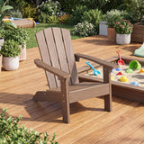 All-Weather HIPS/HDPE Kid's Adirondack Chair with with High Backrest and Armrests