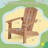 All-Weather HIPS/HDPE Kid's Adirondack Chair with with High Backrest and Armrests