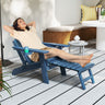 All-Weather HIPS Patio Adirondack Lounge Chair with Retractable Footrest
