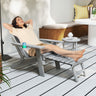 All-Weather HIPS Patio Adirondack Lounge Chair with Retractable Footrest