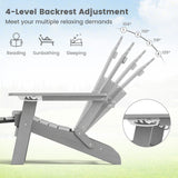 All-Weather HIPS Patio Adirondack Lounge Chair with Retractable Footrest