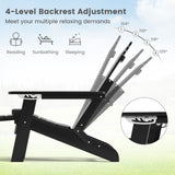 All-Weather HIPS Patio Adirondack Lounge Chair with Retractable Footrest