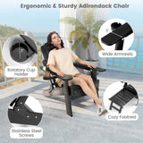 All-Weather HIPS Patio Adirondack Lounge Chair with Retractable Footrest