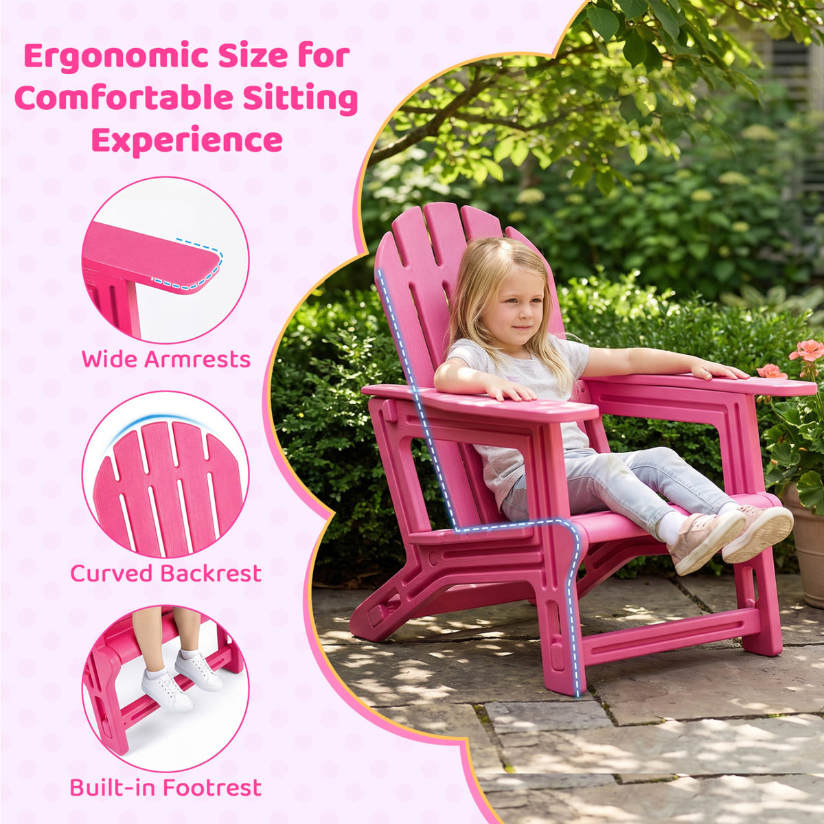 All-Weather Outdoor Kids Patio Seating with Ergonomic Design
